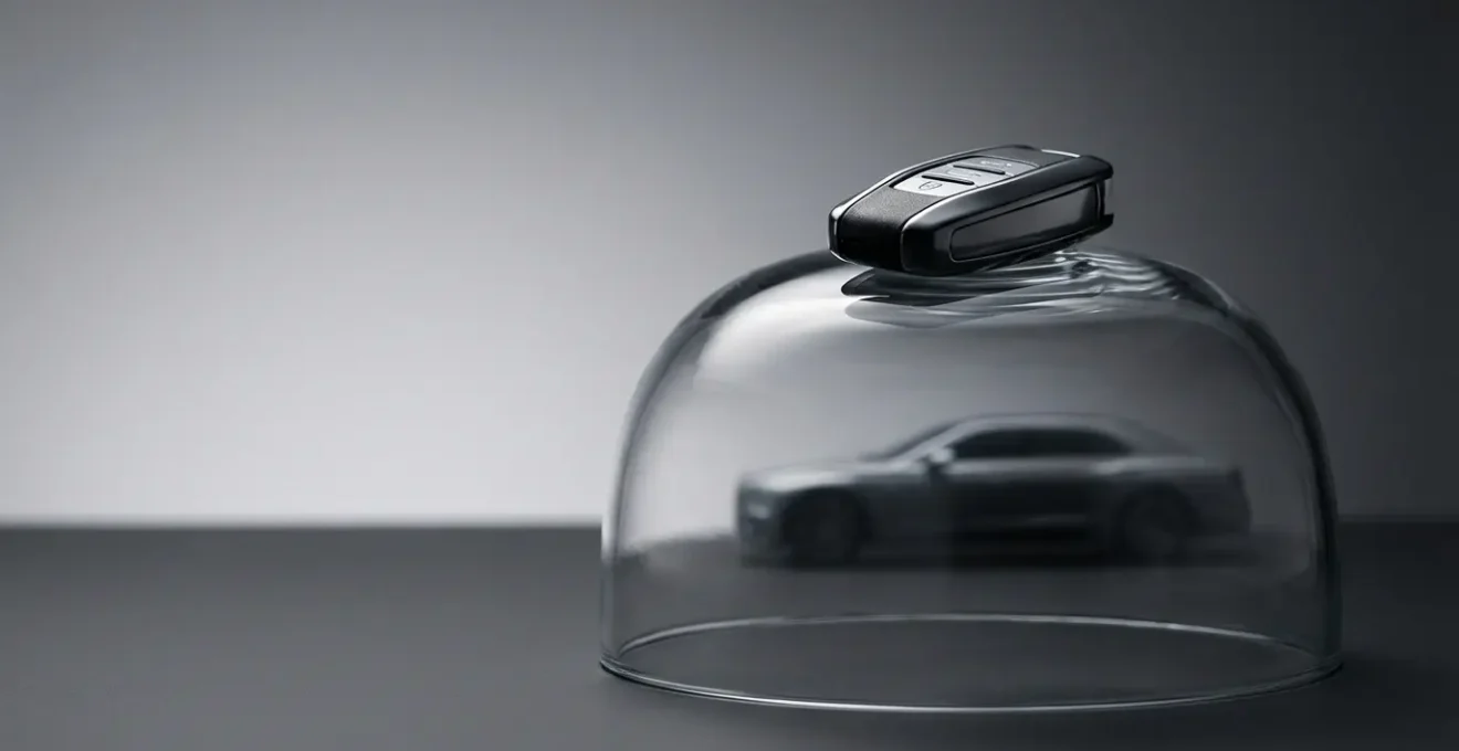 Protection financière pour véhicule en leasing avec représentation symbolique de la sécurité automobile