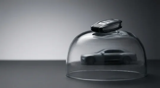 Protection financière pour véhicule en leasing avec représentation symbolique de la sécurité automobile