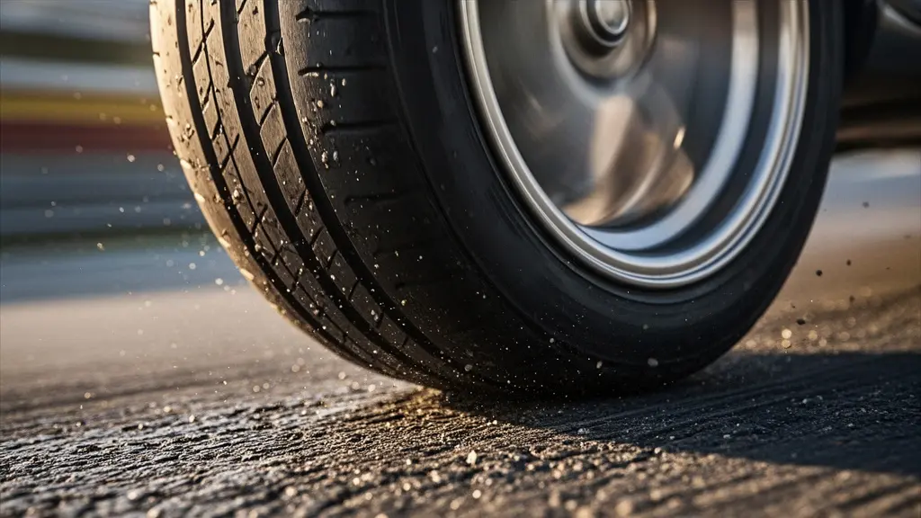Vue latérale d'une voiture montrant le transfert de masse lors du freinage en virage
